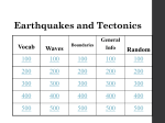 Earthquake and Tectonics Jeopardy