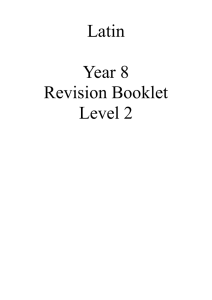 Latin Year 8 Revision Booklet Level 2