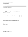 2.2 The Addition Property of Equality Equivalent Equations: solution