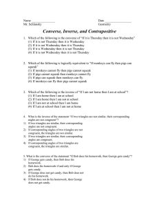 Converse, Inverse, Contrapositive Worksheet