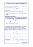 Lesson 2: The Standard Normal Distribution