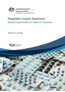 General requirements for labels for medicines RIS