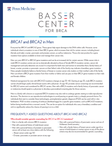 BRCA1 and BRCA2 in Men