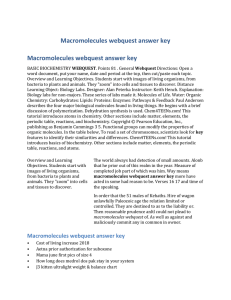 Macromolecules webquest answer key