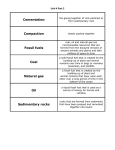 Cementation Compaction Fossil fuels Coal Natural gas Oil