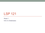 Intro to course and simple databases