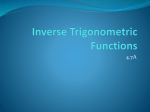 Inverse Trigonometric Functions