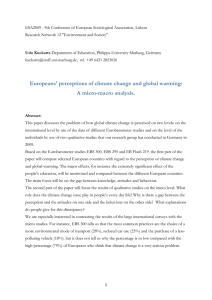 Europeans` perceptions of climate change and global warming: A