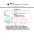 Assignment I,II and III - MLR Institute of Technology