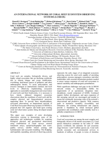 an international network of coral reef ecosystem observing systems