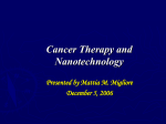 Cancer Therapy and Nanotechnology