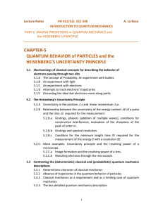 CHAPTER-5 QUANTUM BEHAVIOR of PARTICLES and the