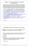 Chapter 4: Aqueous Reactions and Solution