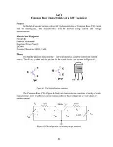 Lab 4 Common Base Characteristics of a BJT Transistor