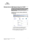 Windows Server 2008 Network Setup For TCP/IP