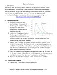 Quantum Mechanics I. Introduction Just before 1900, the classical