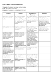 Year 7 Maths Assessment Criteria