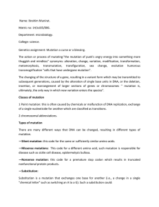 Types of mutation