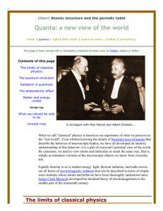 Quanta: a new view of the world