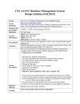 CSC 411/511 Database Management System Design Syllabus (Fall