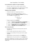 Linear Inequalities in Two Variables