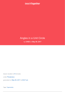 Angles in a Unit Circle