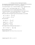 2 , arccos x or cos sin−1 x= y⇔sin y=x , − 2 2 cos