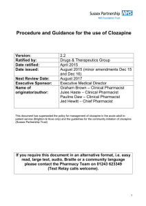 clozapine guidance - Sussex Partnership NHS Foundation Trust