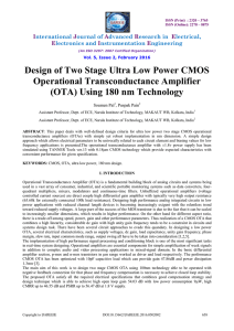 Design of Two Stage Ultra Low Power CMOS Operational