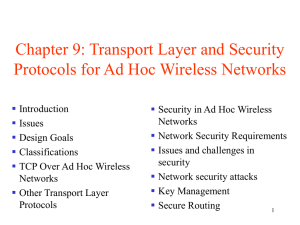 Transport Layer and Security Protocols for Ad Hoc Wireless Networks