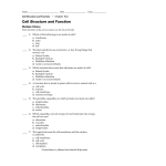 Cell Structure and Function