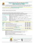 Bright Futures Previsit Questionnaire Early Adolescent Visits