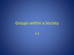 Groups within a Society