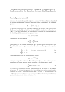 MATH3385/5385. Quantum Mechanics. Handout # 5: Eigenstates of