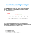 Absolute Value and Signed Integers