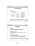 Page 1 • Scheduler: • CPU I/O Burst Cycle: • Preemptive Scheduling: