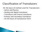 Classification of Transducers