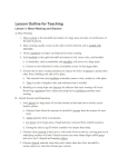 Lesson Outline for Teaching