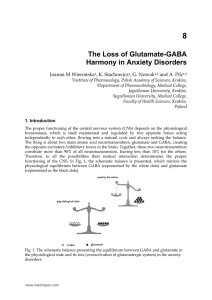 The Loss of Glutamate-GABA Harmony in Anxiety Disorders