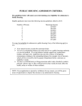 PUBLIC HOUSING ADMISSION CRITERIA