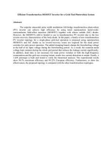 Efficient Transformerless MOSFET Inverter for a Grid