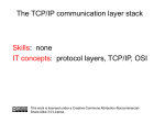 The TCP/IP communication layer stack