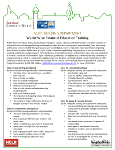 ASSET BUILDING DEPARTMENT Wallet Wise Financial Education