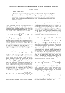 Numerical Methods Project: Feynman path integrals in quantum