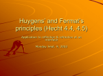 Huygens` and Fermat`s Principles – Application to reflection