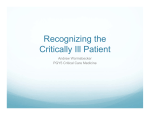 Recognizing the Critically Ill Patient