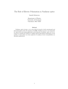 The Role of Electric Polarization in Nonlinear optics