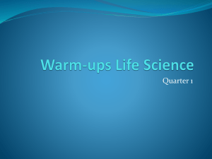 Warm-ups Life Science