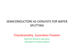 Semiconductors as catalysts for water splitting