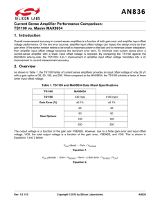 Current Sense Amplifier Performance Comparison: TS1100 vs